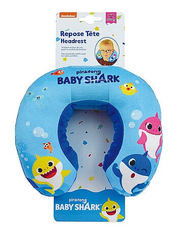 Coussin tour de cou Baby shark en peluche douce de voyage 19cm