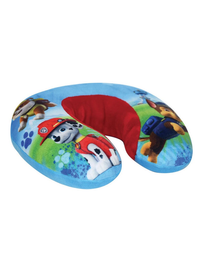 Coussin tour de cou Pat'patrouille en peluche douce de voyage  19cm Bleu - Kiabi