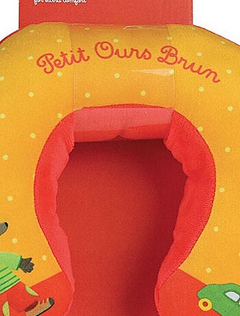 Coussin tour de cou Petit ours brun en peluche douce de voyage 19cm