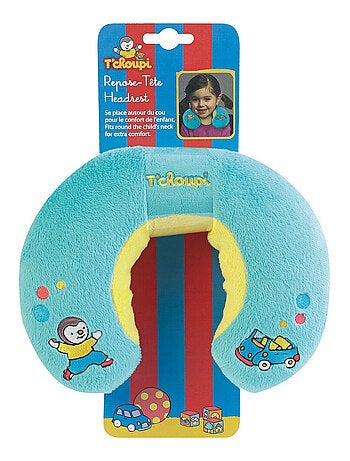 Coussin tour de cou T'choupi en peluche douce de voyage 19cm