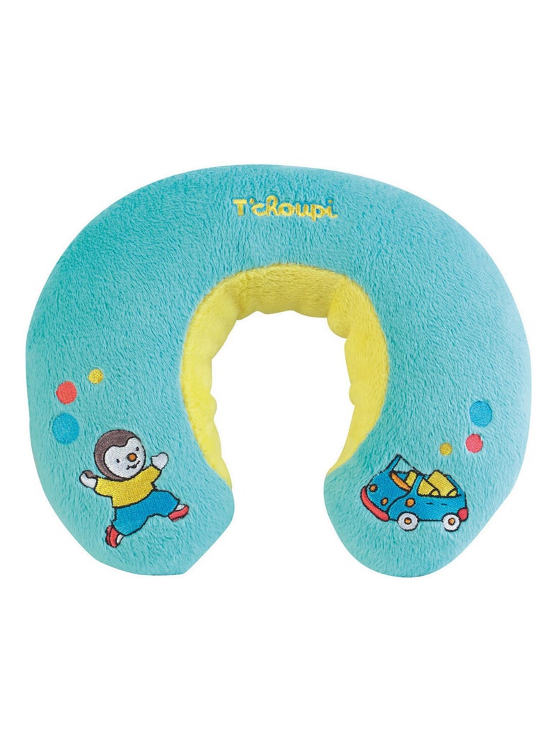 Coussin tour de cou T'choupi en peluche douce de voyage  19cm Bleu - Kiabi