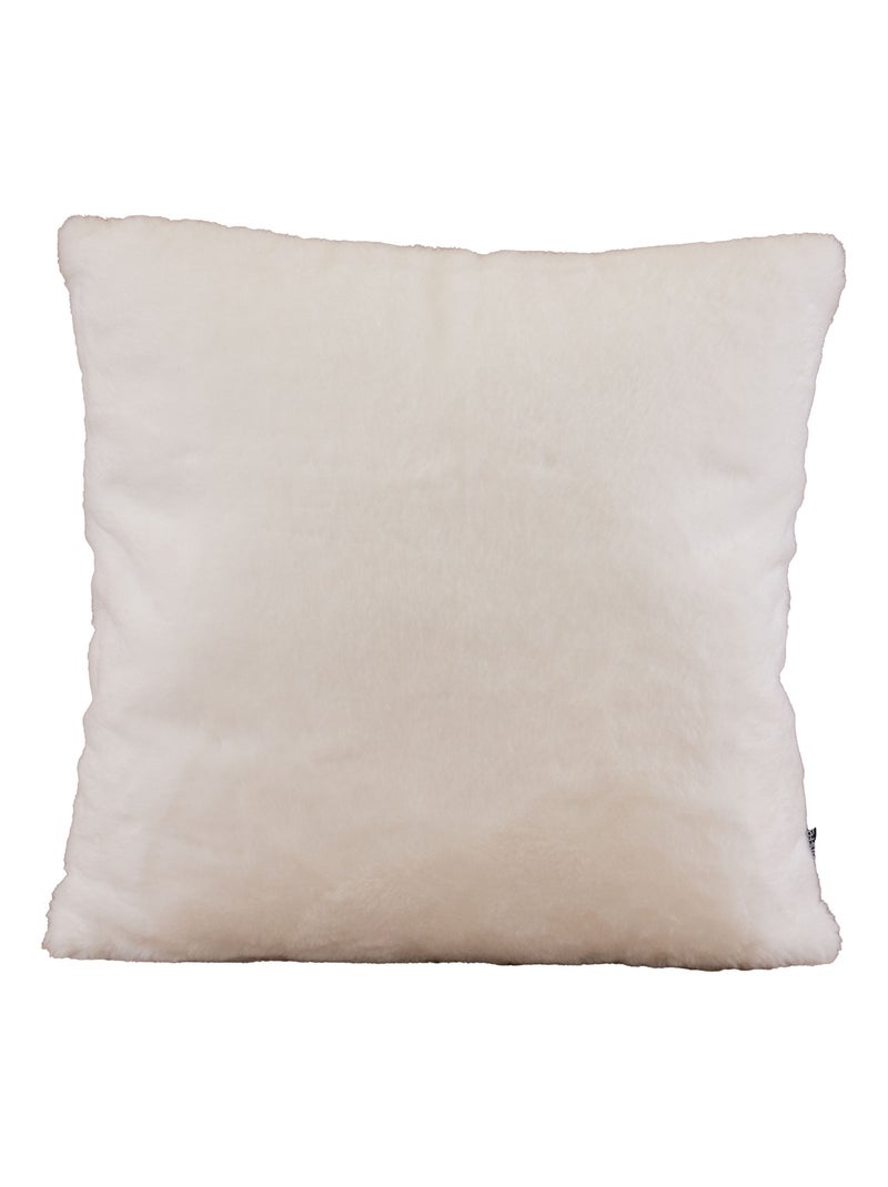 Coussin tout doux  - Effet fourrure Ecru - Kiabi