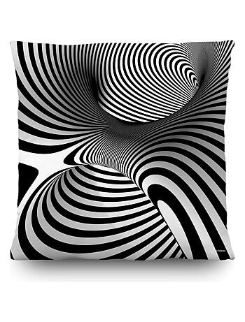 Coussin trait noir et blanc créatif - 45 cm x 45 cm