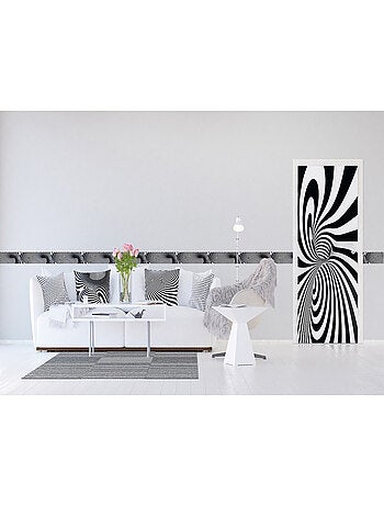 Coussin trait noir et blanc créatif - 45 cm x 45 cm