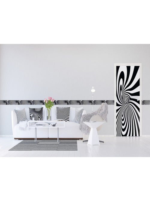 Coussin trait noir et blanc créatif - 45 cm x 45 cm - Kiabi Coussin trait noir et blanc créatif - 45 cm x 45 cm - Kiabi