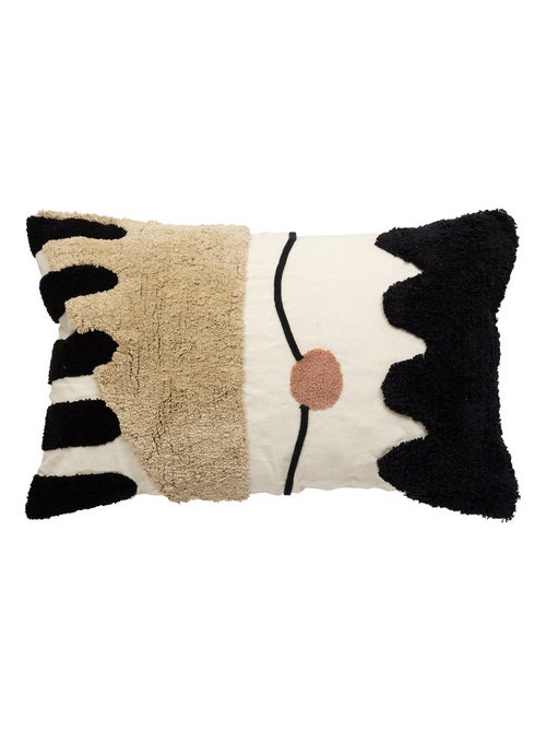 Coussin tressé tufté abstrait - Kiabi