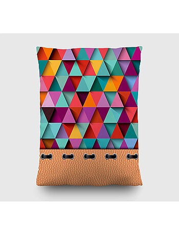 Coussin triangles couleurs - 45 cm x 45 cm