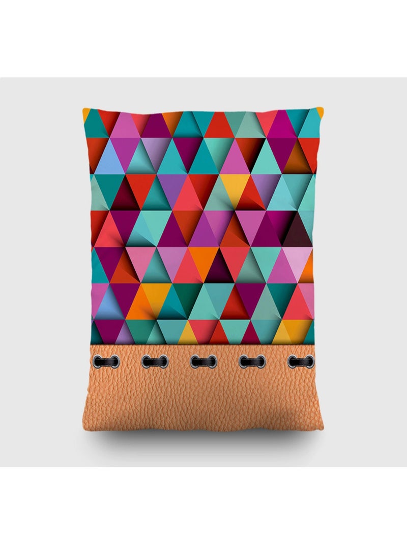 Coussin triangles couleurs - 45 cm x 45 cm Multicolore - Kiabi