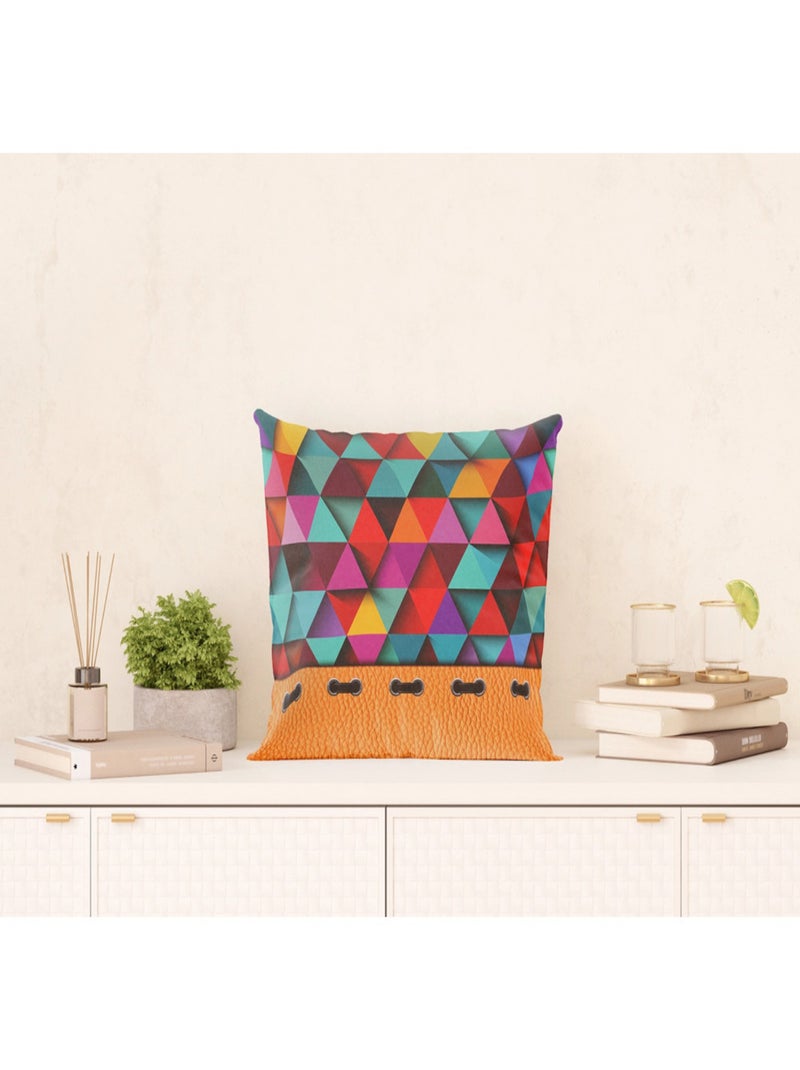 Coussin triangles couleurs - 45 cm x 45 cm Multicolore - Kiabi