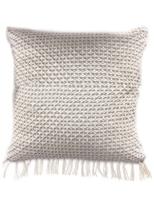 Coussin tricoté à franges ETHNICAL - Kiabi Coussin tricoté à franges ETHNICAL - Kiabi