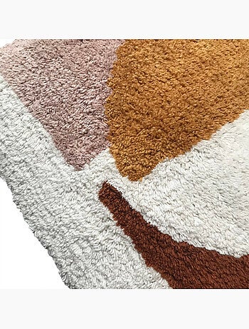 Coussin tufté imprimé graphique coton RETRO MOOD