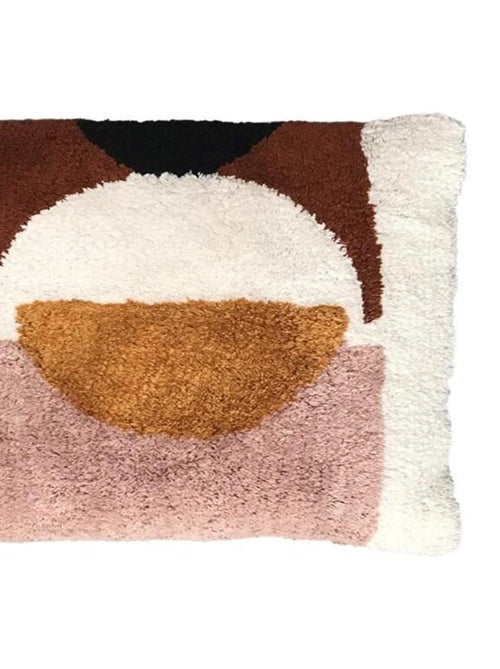Coussin tufté imprimé graphique coton RETRO MOOD - Kiabi