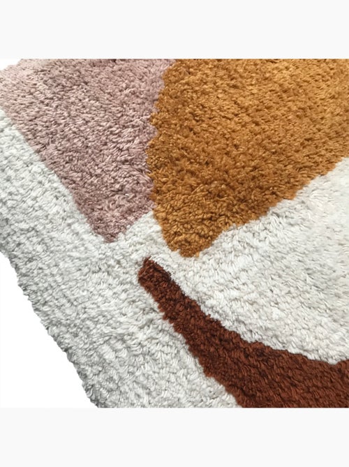 Coussin tufté imprimé graphique coton RETRO MOOD - Kiabi