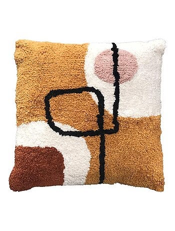 Coussin tufté imprimé 'RETRO MOOD' 'TODAY'