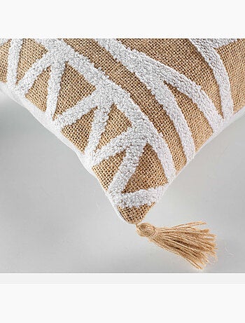 Coussin uni avec jute