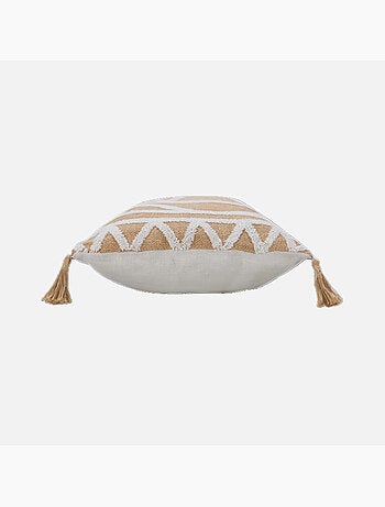 Coussin uni avec jute