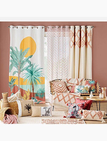 Coussin uni avec jute