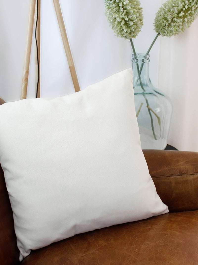Coussin uni et déhoussable Ecru - Kiabi