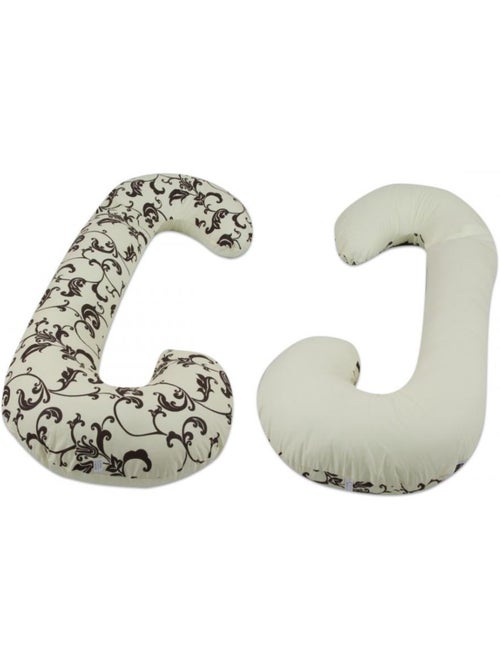Coussin usages multiples dessin floral sombre dessin floral clair - Kiabi