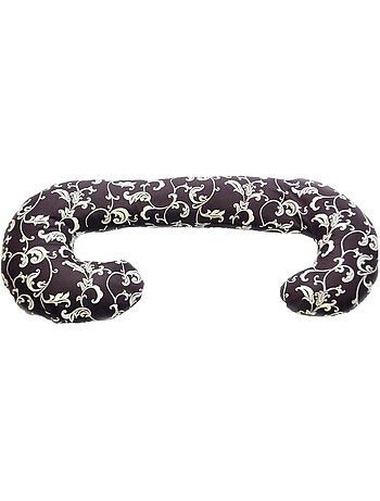 Coussin usages multiples dessin floral sombre