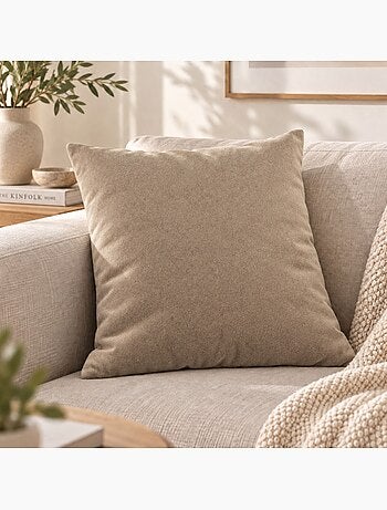 Coussin velours - effet peau de pêche