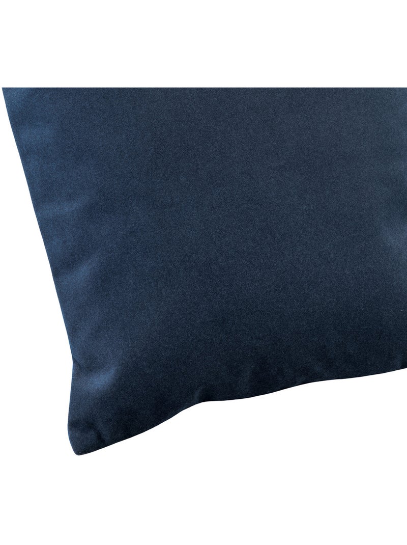 Coussin velours  - Effet peau de pêche Bleu - Kiabi