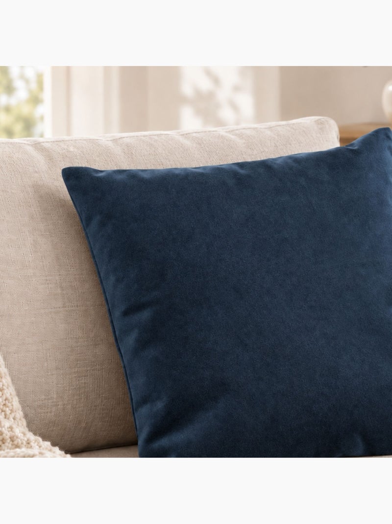 Coussin velours  - effet peau de pêche Bleu - Kiabi