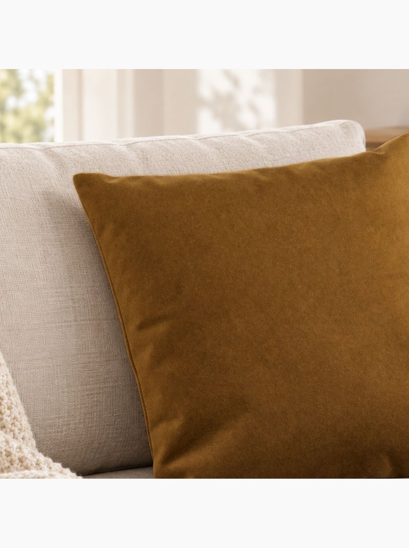 Coussin velours  - effet peau de pêche Cuivre - Kiabi
