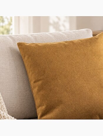 Coussin velours - effet peau de pêche