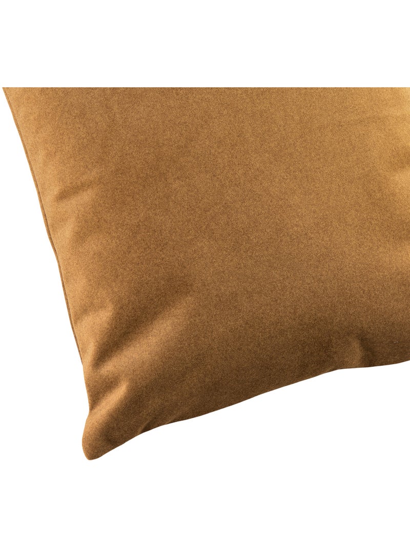 Coussin velours  - Effet peau de pêche Jaune moutarde - Kiabi
