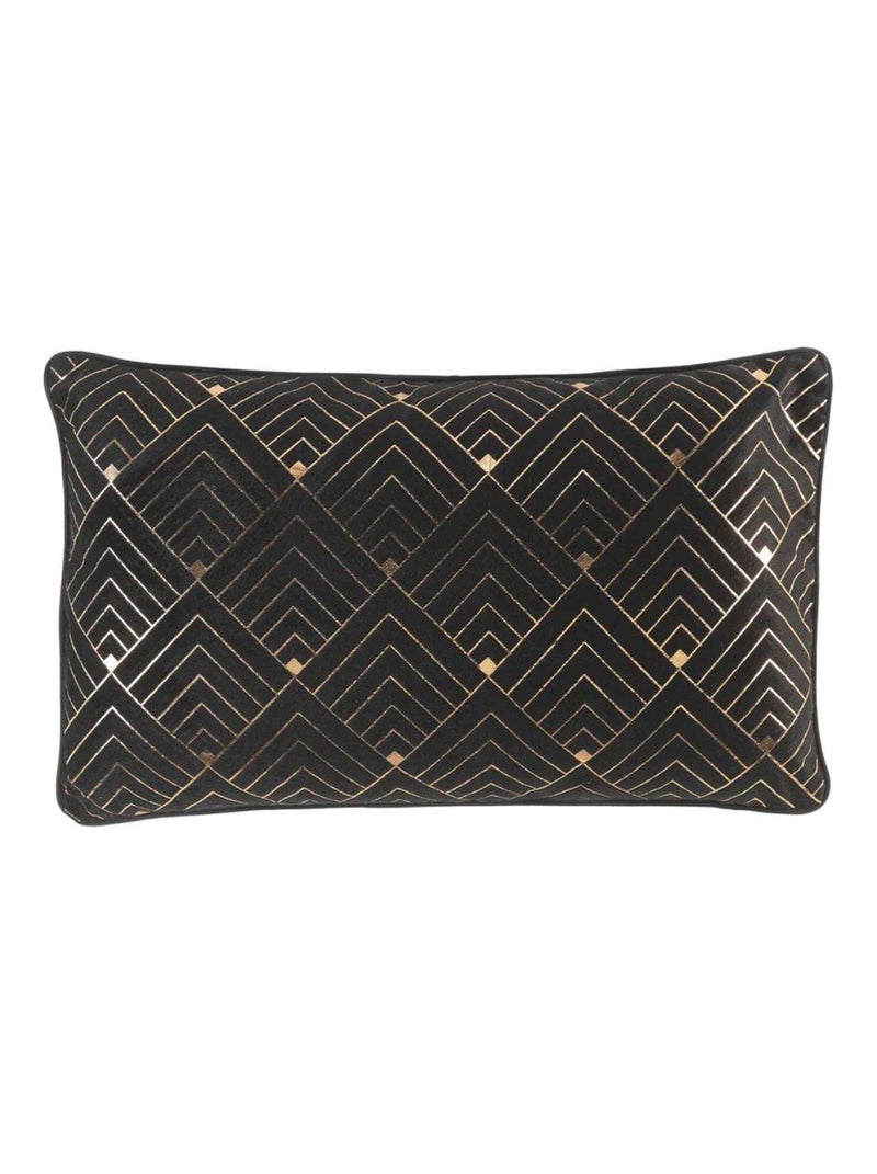 Coussin velours 30x50 Or Zefir Noir - Kiabi