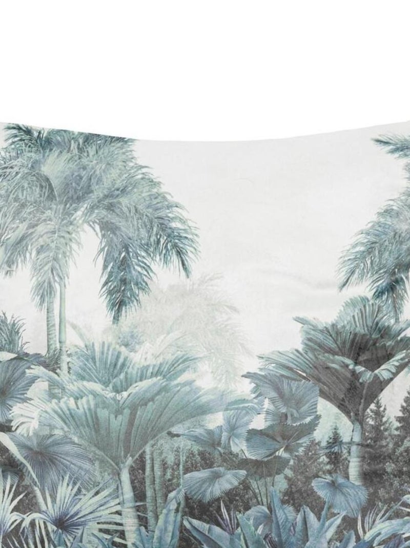 Coussin velours 40x40 cm Jungle Bleu - Kiabi