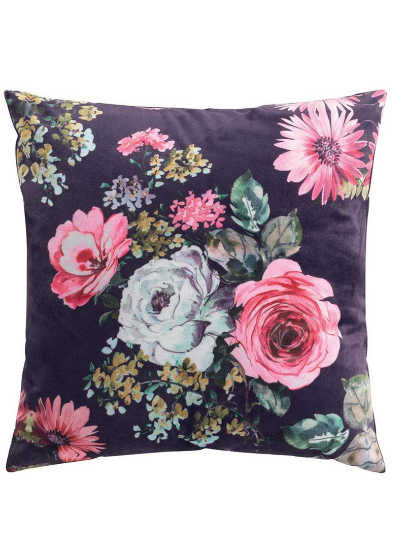 Coussin velours 45x45 Flower Life prune Violet - Kiabi