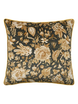 Coussin velours à motif floral