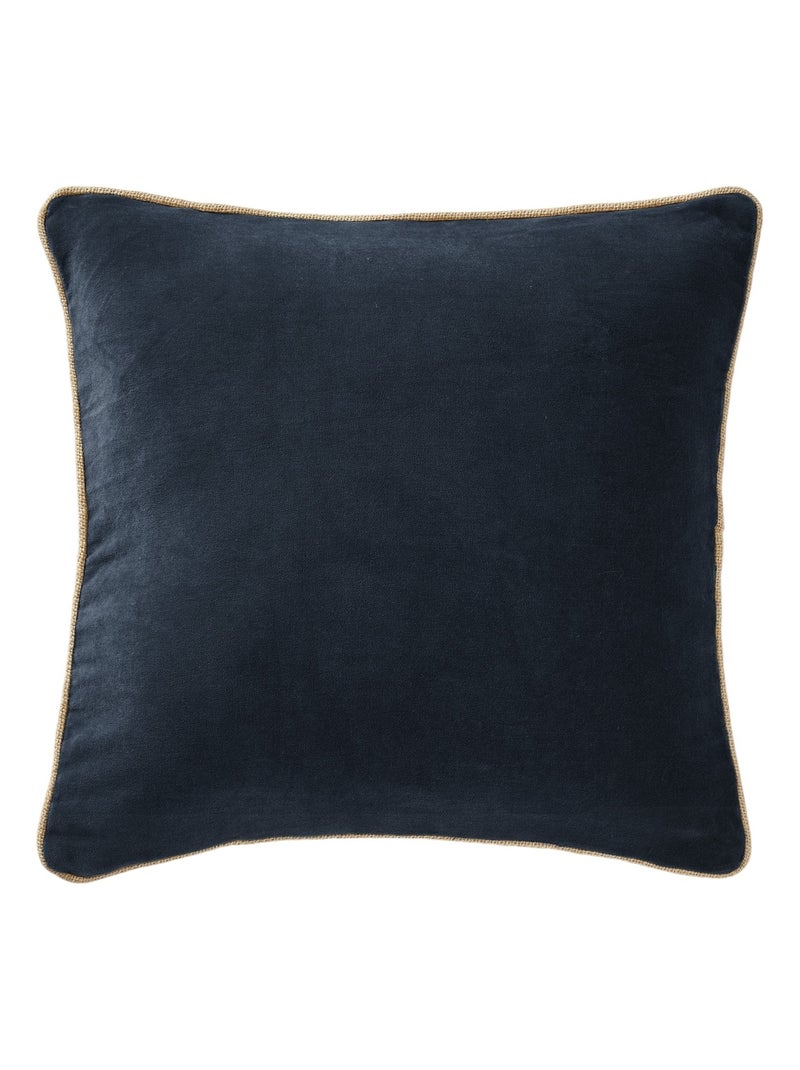 Coussin velours collection Cesar Bleu nuit - Kiabi