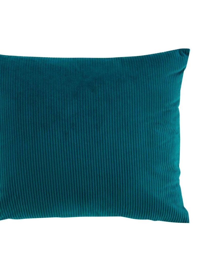 Coussin velours Collection Cottele Bleu pétrole - Kiabi