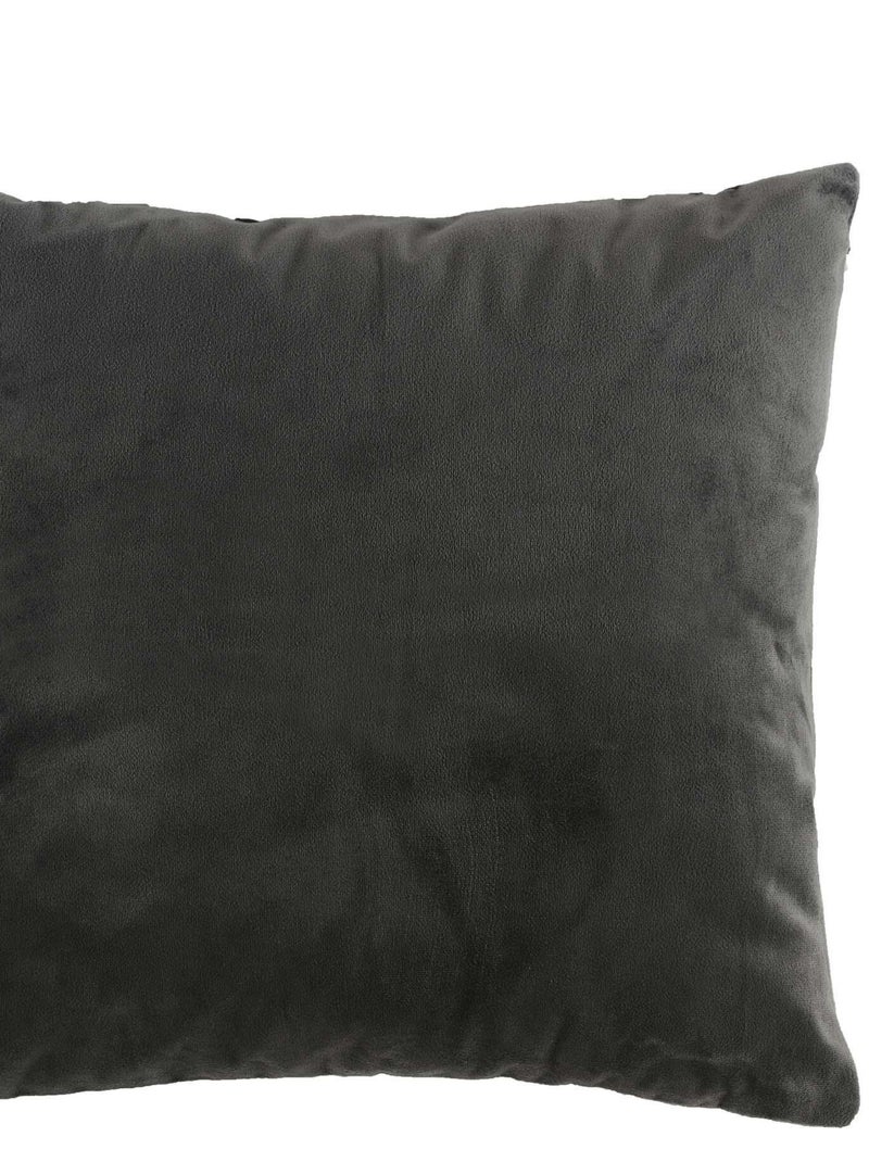 Coussin velours Collection Velvetina gris anthracite - Kiabi