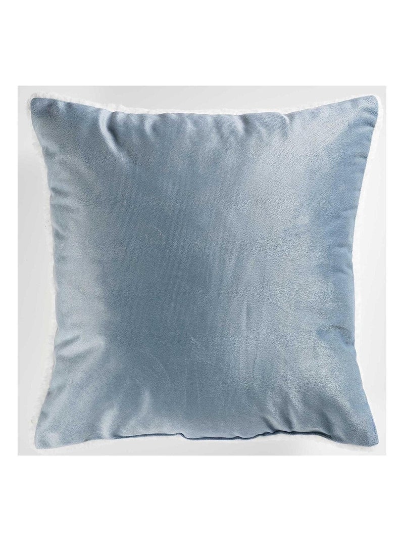 Coussin velours sherpa Australe Bleu ciel - Kiabi