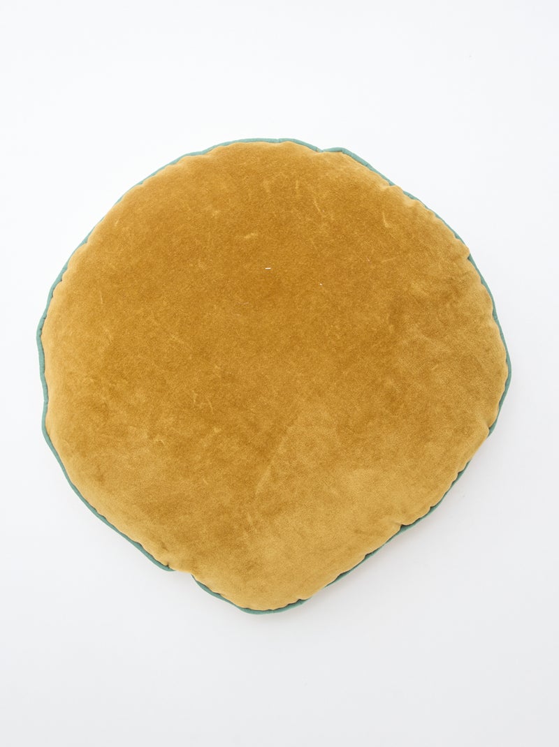 Coussin velours uni Jaune - Kiabi