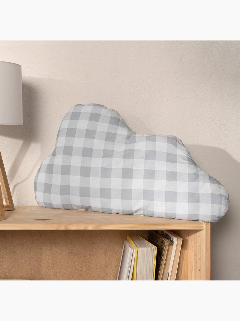 Coussin Vichy "Happyfriday" Gris - Kiabi