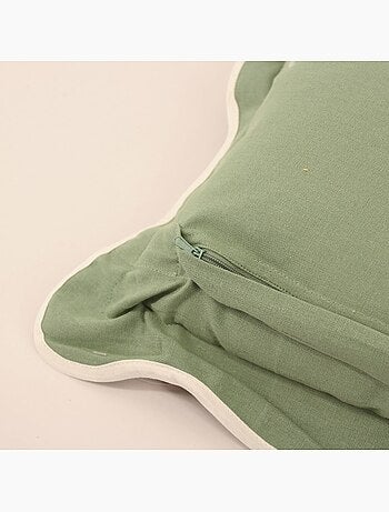 Coussin vintage contour vague vert 40x60cm