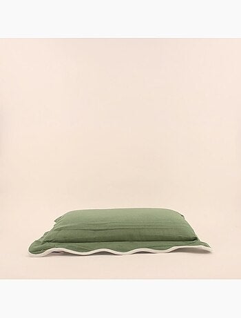 Coussin vintage contour vague vert 40x60cm