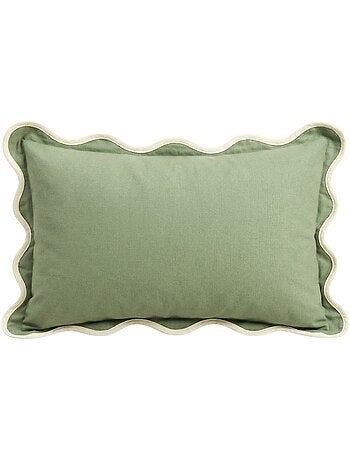 Coussin vintage contour vague vert 40x60cm