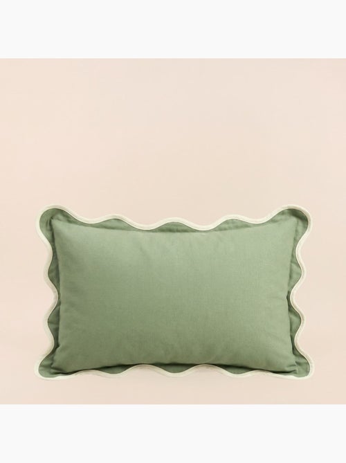 Coussin vintage contour vague vert 40x60cm - Kiabi