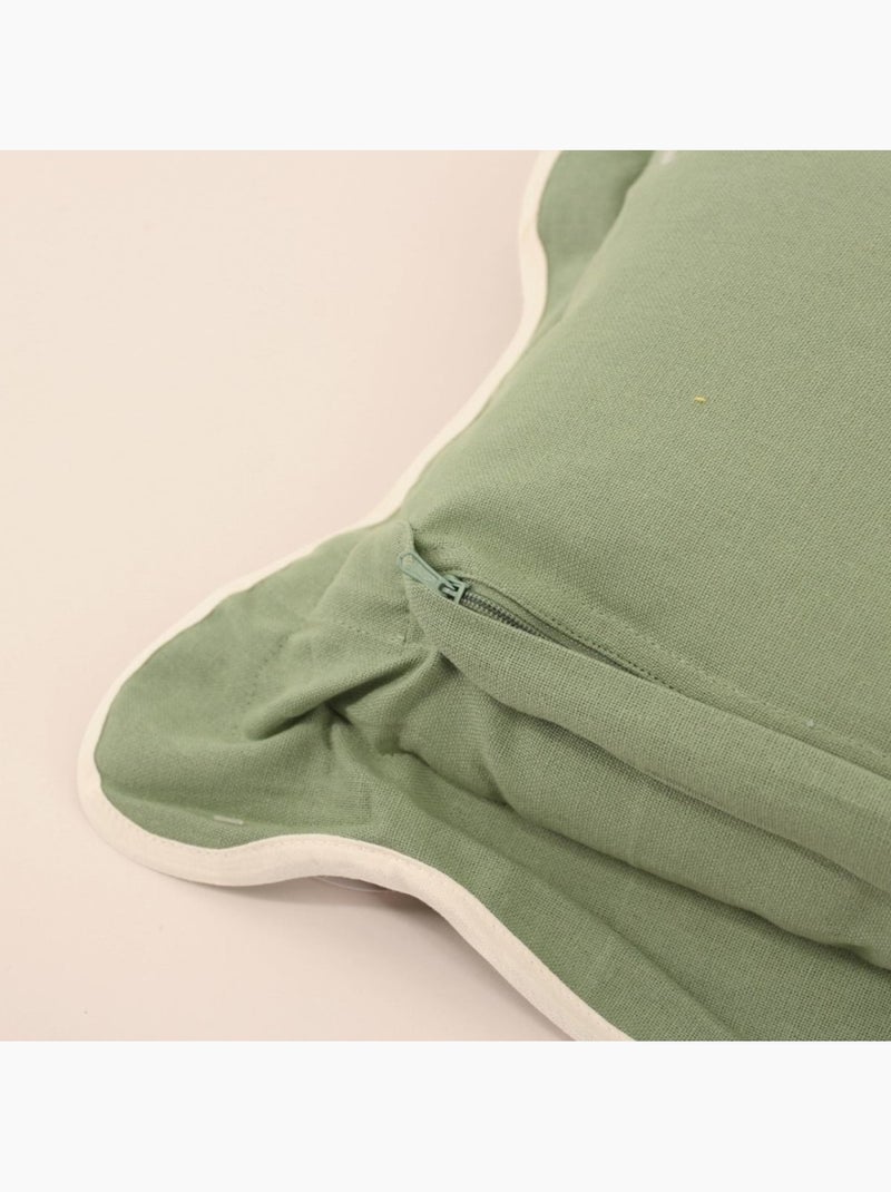 Coussin vintage contour vague vert 40x60cm Vert - Kiabi