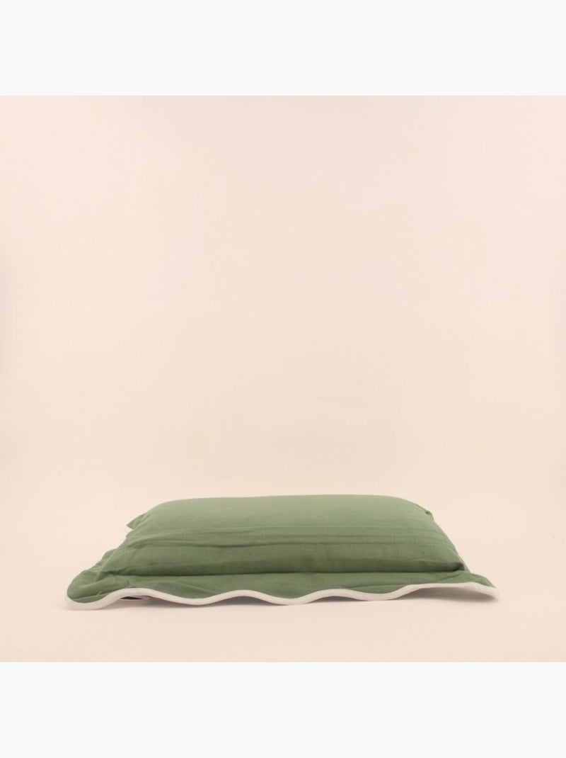 Coussin vintage contour vague vert 40x60cm Vert - Kiabi