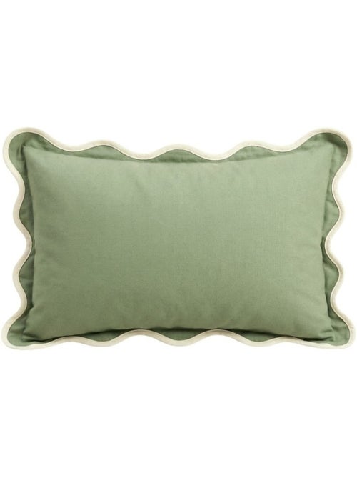 Coussin vintage contour vague vert 40x60cm - Kiabi