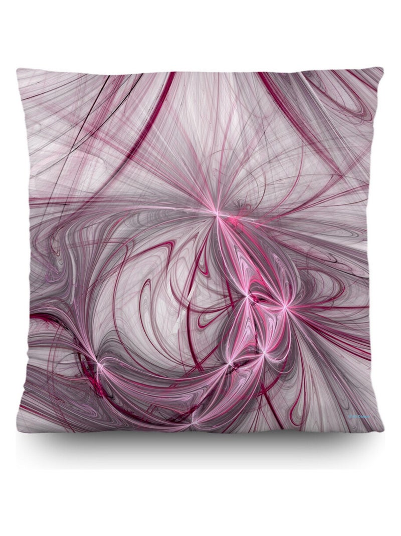 Coussin violet créatif abstract - 45 cm x 45 cm Blanc Violet Gris - Kiabi