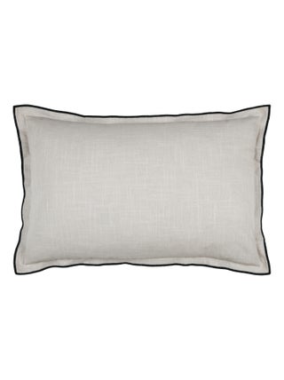 Coussin volant plat feston noir coton