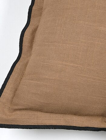 Coussin volant plat feston noir coton